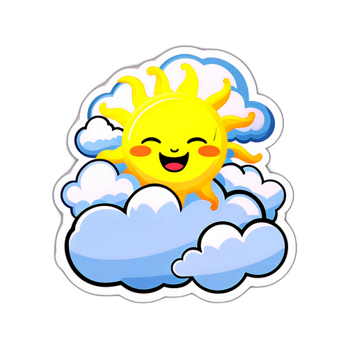 שמש וענן מתמודדים בחיוך