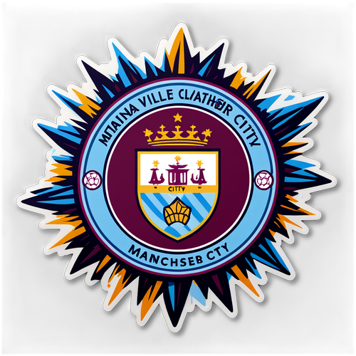 Diseño de un sticker con los logotipos de Aston Villa y Manchester City