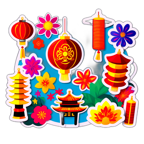 中國節慶元素貼紙