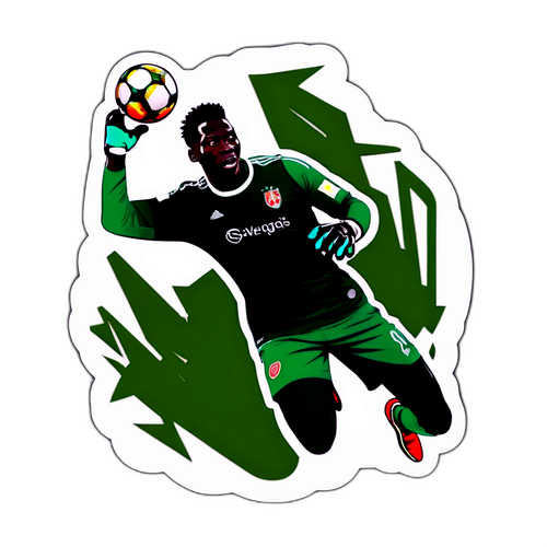 Sticker van doelman André Onana in actie