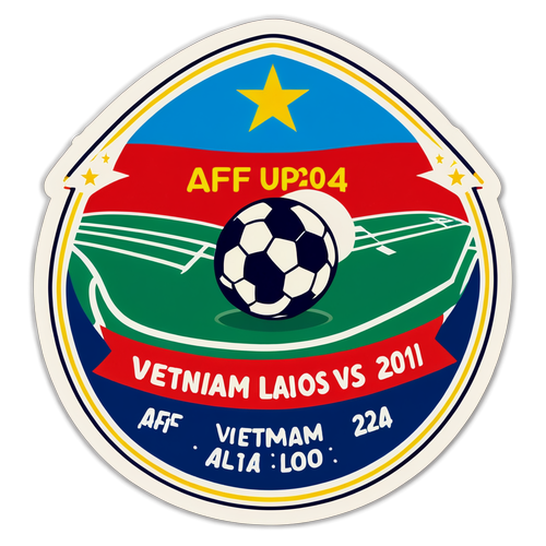 Nhãn dán retro AFF Cup 2024 - Việt Nam vs Lào