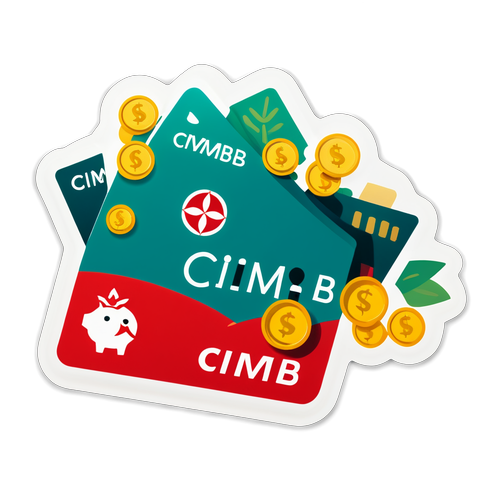 Stiker Tematik Kewangan dengan Logo Cimb Bank