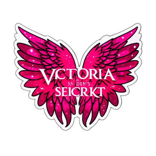 מדבקה של לוגו ויקטוריה'ס סיקרט עם כנפיים אפלות