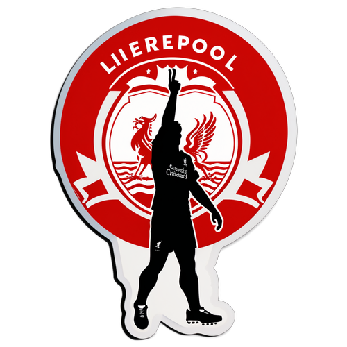 Sticker mit stilisiertem Silhouetten-Design des Liverpool-Stadions