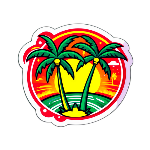 Autocolant cu simboluri și tradiții din Jamaica