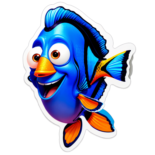 Sticker med Nemo i en musikalsk havverden