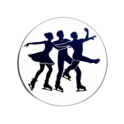 Стильная наклейка с фигуристами в минималистичном стиле