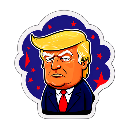 Donald Trump Cartoon Aufkleber