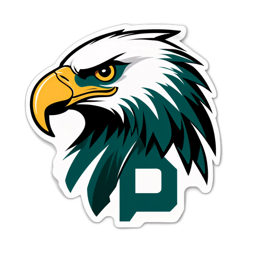 Design eines Aufklebers mit einem stilisierten Adler in den Farben der Philadelphia Eagles