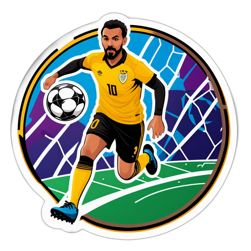 Adesivo de Nuno Moreira com bola e rede ao fundo