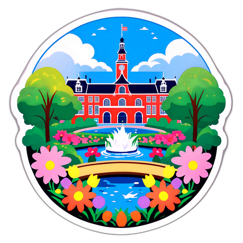 ハウステンボスの美しい庭園ステッカー