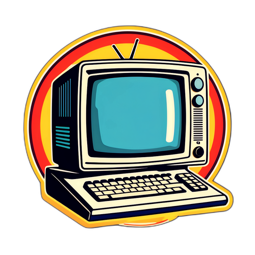 RTL+ online embléma retro számítógép stílusban