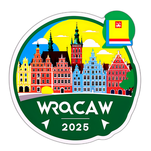 Sticker z trasą półmaratonu Wrocław 2025