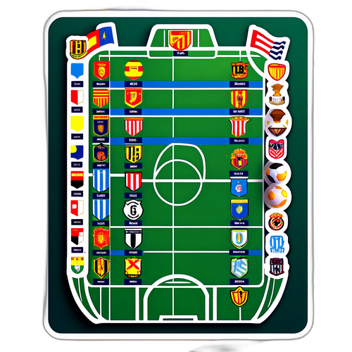 Стикер с таблицей Ла Лиги в виде спортивного поля