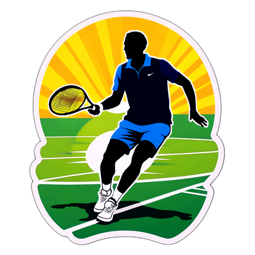 Sticker a Tema Tennis con Silhouette di Omar Camporese