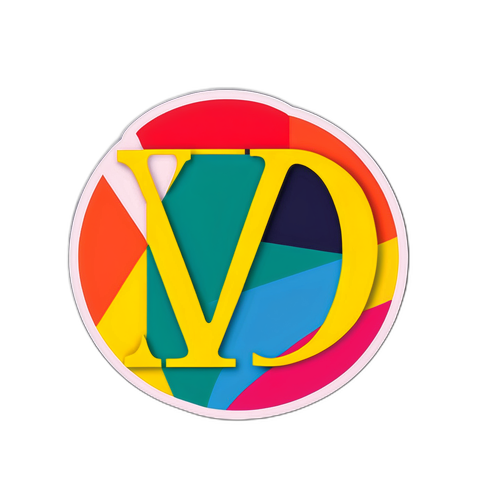 Diseño de un sticker minimalista con las iniciales de Virginia Gallardo