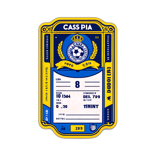 Autocolant retro cu bilet de meci Casa Pia - Porto