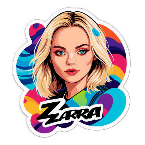 Zara Larsson med lyse farger og musikkbølge mønstre