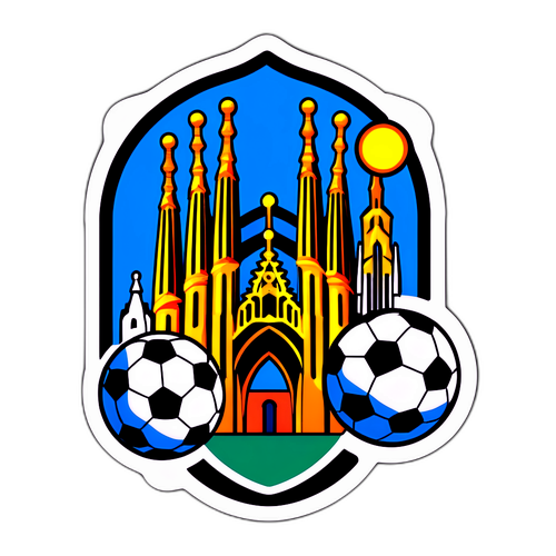 사그라다 파밀리아와 축구공의 조합 스티커