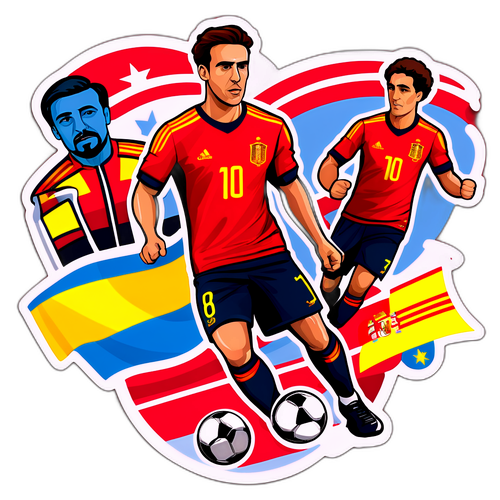Bold sticker til fodboldkamp: Spanien vs Georgien