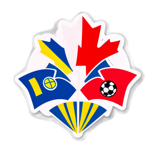 Stylizované zastoupení sportovní události Kanada vs. Ukrajina