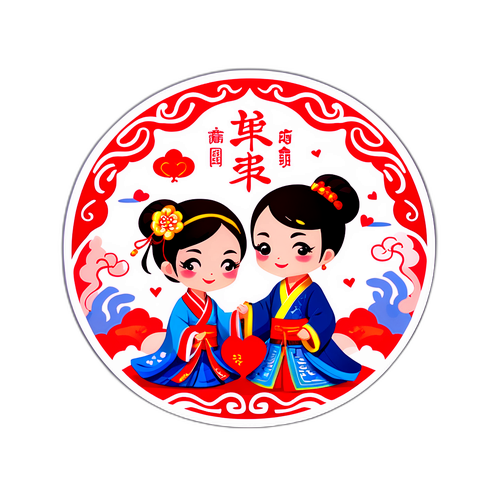 七夕传统文化情感贴纸