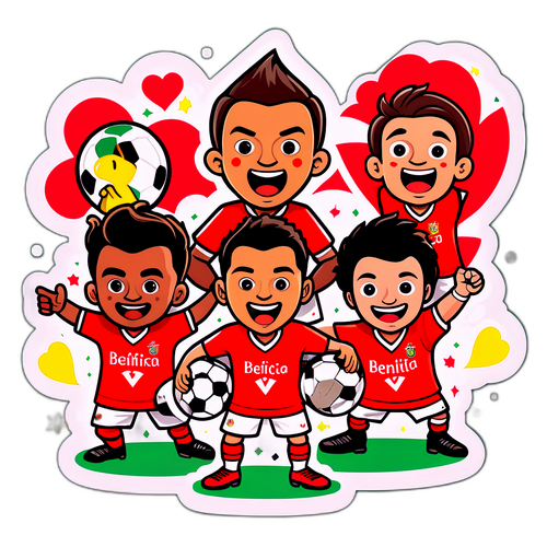 Witziger Sticker: Fußballspiel zwischen Benfica und Tondela