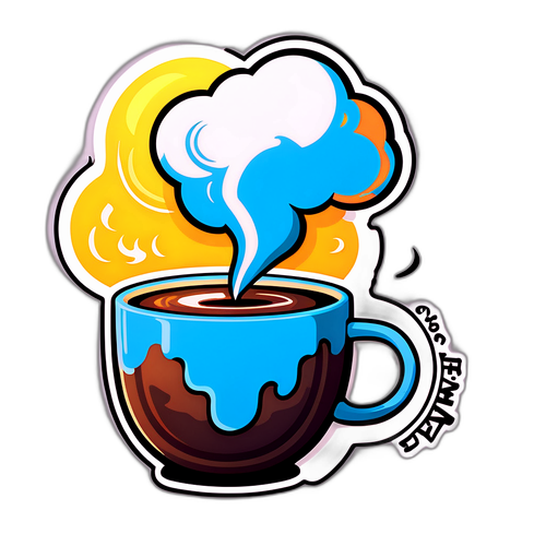 สติ๊กเกอร์กาแฟตอนเช้า