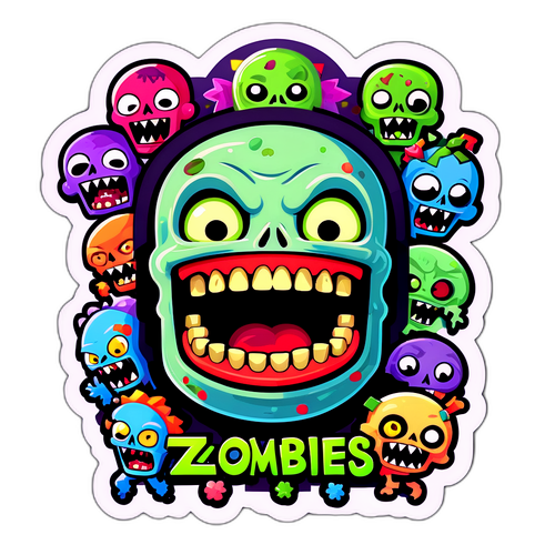 Adesivo Divertido de 'Hunty Zombies'