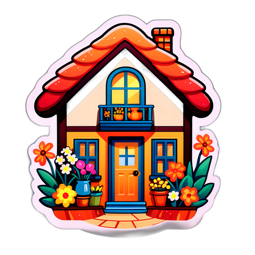 एक गर्म और मेहमाननवाजी वाले घर काSticker