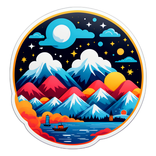 Атмосферна наліпка зі сценами з Караганова в захоплюючому, емоційному стилі