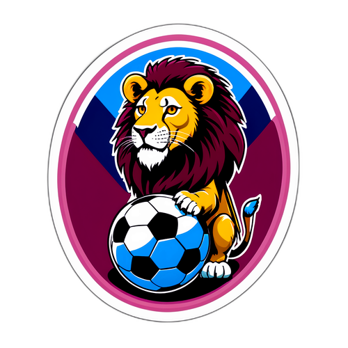 Sticker ya Simba Mkali na Mpira wa Soka