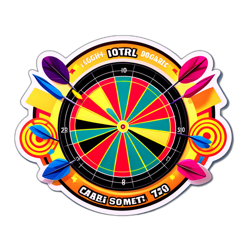 Vrolijke Dartbord Sticker