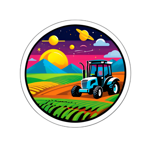 Futuristický sticker pro Finale Farma 2025