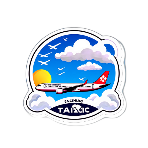 台中機場插圖貼紙