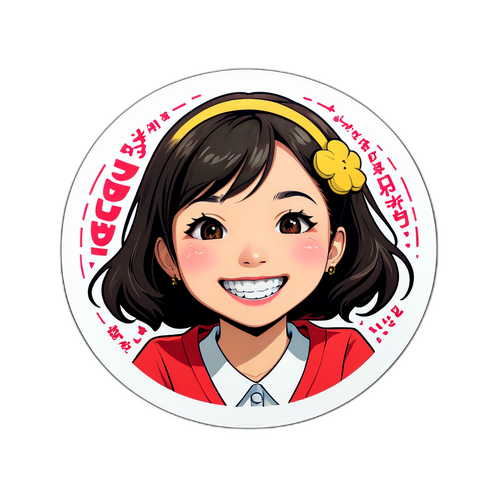 楽しい笑顔のステッカー