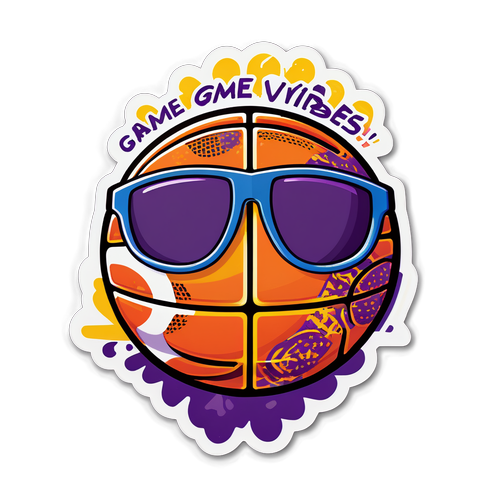 Sticker ng Basketball na may Sunglasses