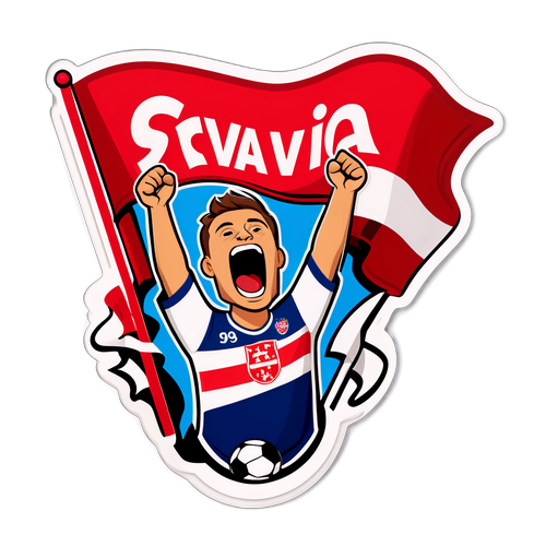 Tagahanga ng soccer na sumisigaw para sa Slavia Praha