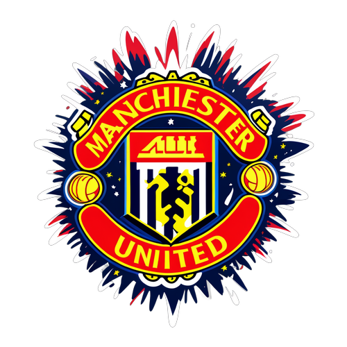 Logo del Manchester United con fuegos artificiales