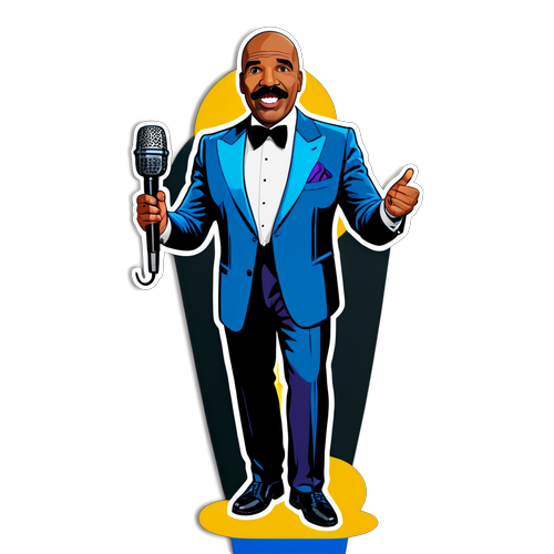 Steve Harvey's Mustache Magic: The Funniest Sticker You'll Ever Need!