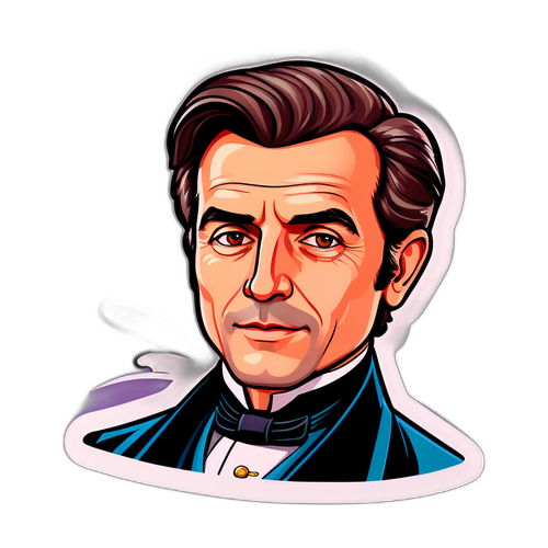 Sticker van een Cartoonachtige Benjamin Maréchal