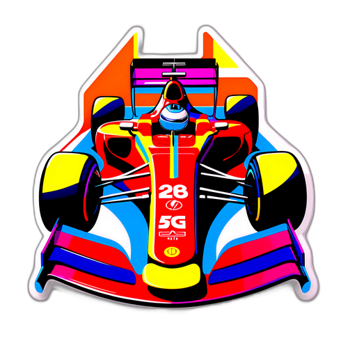 Izgalmas F1 autó design színes csíkokkal