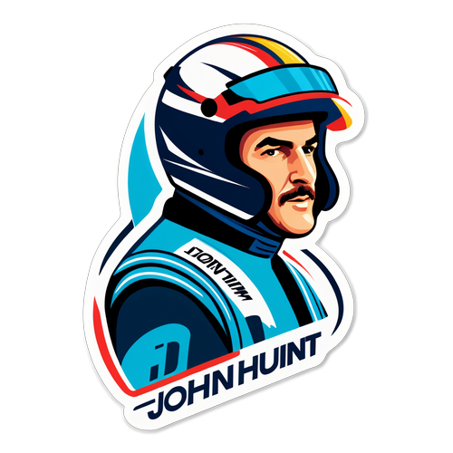 Unleash the Legend: Celebrate John Hunt's Epic Racing Career with This Vibrant Sticker!