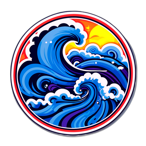 Καλλιτεχνικό αυτοκόλλητο κυκλικών κυμάτων