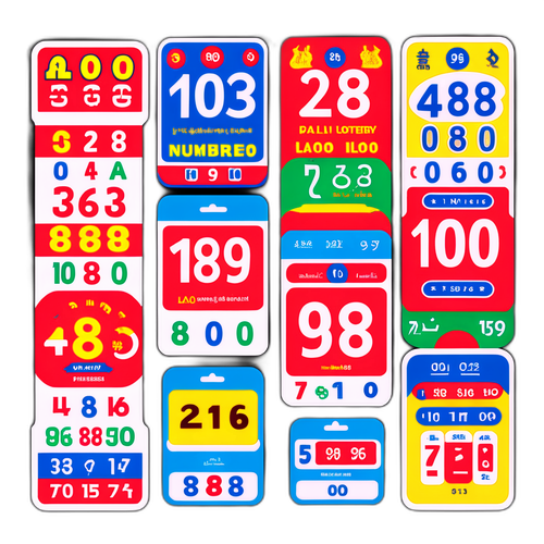 สติ๊กเกอร์หวยลาวสไตล์สร้างสรรค์ที่แสดงหมายเลข