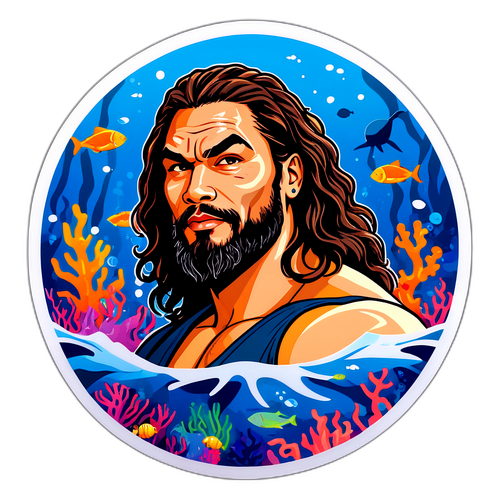 Odważne naklejki z Jasonem Momoa w podwodnym motywie