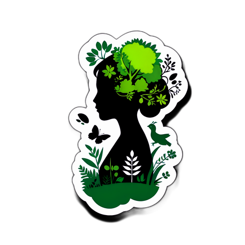 Silhouette d'Anne Le Nen avec des éléments de nature