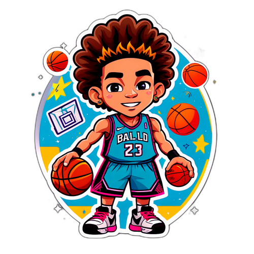 LaMelo Ball Cartoon Character Sticker