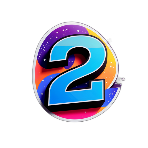 Rotating na Bilang '2' na May Futuristic na Baho