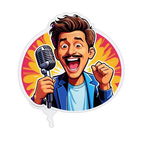 Energetic Comedian Sticker